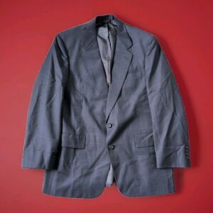 Austin Reed Virgin Wool Blazer Suit Jacket 42R Navy Blue Windowpane USA